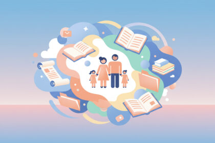 Abstract calming illustration suggesting peace of mind around family planning and paperwork, soft colors, no text, no icons, no charts