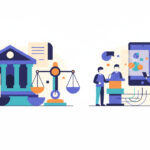 Calm abstract legal illustration related to 2010 02 clients prefer web based legal options find non lawyer vendors fill the bill.