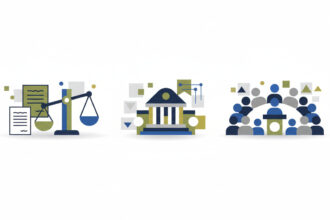 Calm abstract legal illustration related to 2010 03 statement of aba president lamm re trying detainees accused of 911 attacks.
