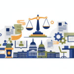 Calm abstract legal illustration related to 2011 05 aba tackles dc public charter school discipline policies.