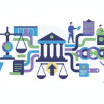 Calm abstract legal illustration related to 2011 05 new attorneys facing tough job market.