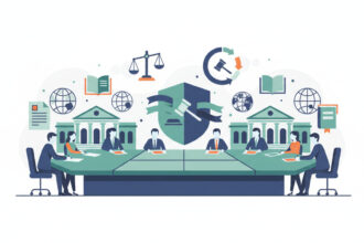 Calm abstract legal illustration related to 2011 09 aba commission on ethics 2020 recommends amending lawyer ethics rules relating to globalization of law practice.