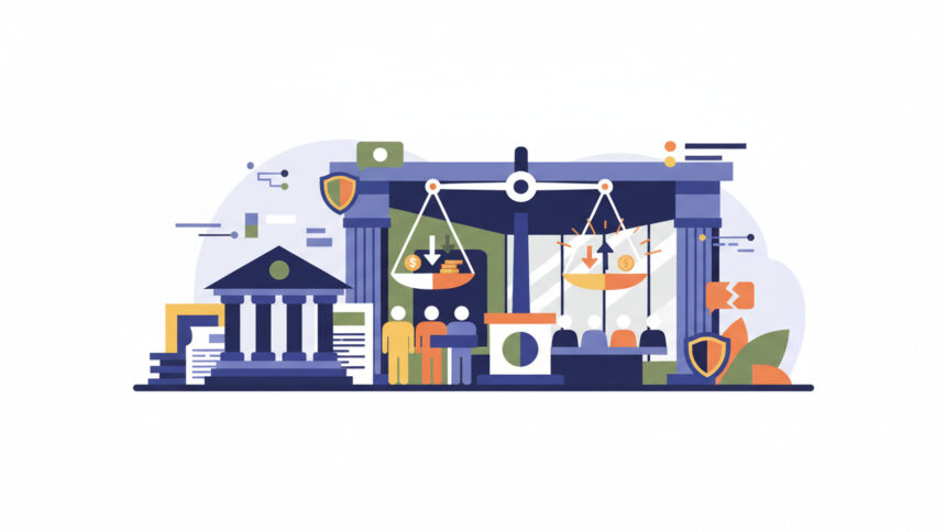 Calm abstract legal illustration related to 2011 11 access to justice compromised when legal aid funding cut aba president says.