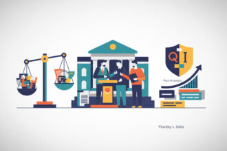 Calm abstract legal illustration related to 2011 11 private lawyers doing government work should have qualified immunity aba urges court in filarsky.