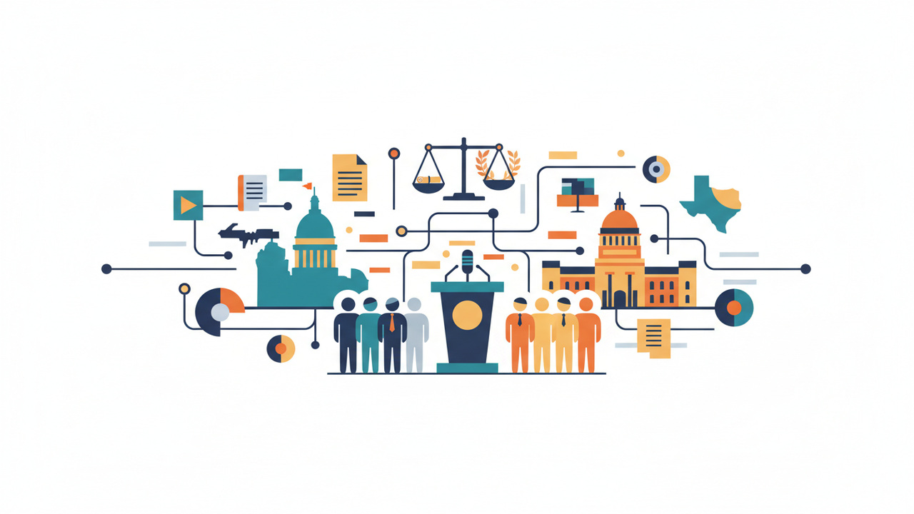 Calm abstract legal illustration related to 2012 04 three lawyers michigan state bar texas supreme court receive aba grassroots advocacy award e2 80 a8.