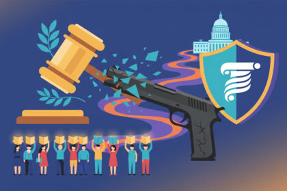 Calm abstract legal illustration related to 2013 01 aba supports new measures to prevent gun violence.