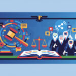 Calm abstract legal illustration related to 2013 02 judges who use social networking should heed conduct code aba ethics opinion states.