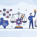 Calm abstract legal illustration related to 2013 02 texas experts review public defender systems as gideon anniversary approaches.