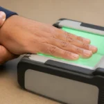 Permanent resident reviewing blank citizenship application papers at a bright desk