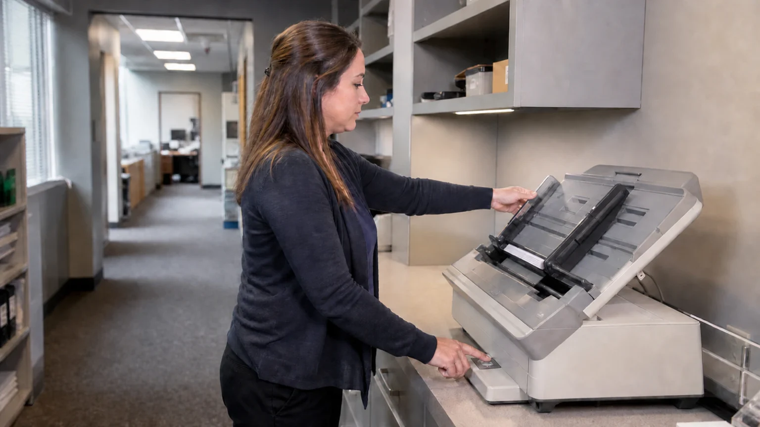 Attorney comparing an original federal pleading with a revised document at a desk