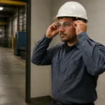 Workplace professionals reviewing blank time and payroll records